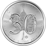 CANADIAN SILVER - 2018 1 OZ CANADIAN SILVER MAPLE LEAF 30TH ANNIVERSARY