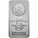 SILVER BARS ASSORTED WEIGHT - 5 OZ SILVER BAR MORGAN