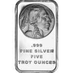 SILVER BARS ASSORTED WEIGHT - 5 OZ SILVER BAR BUFFALO
